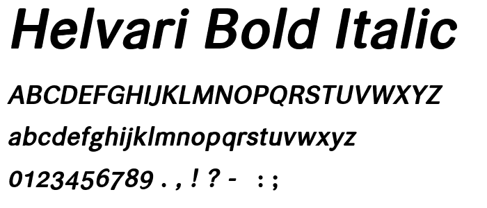 helvari Bold Italic font